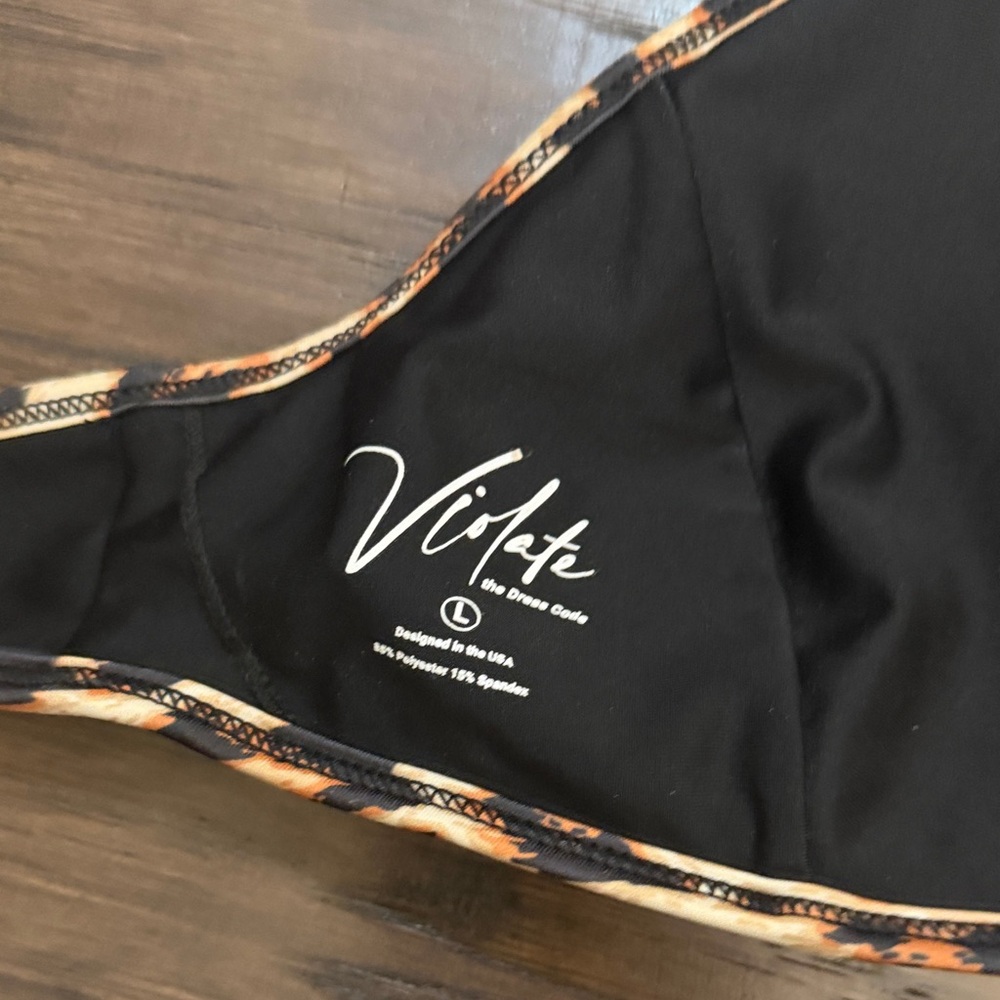 Violate the dress code bikini top Leopard Print Triangle - Picture 6 of 10